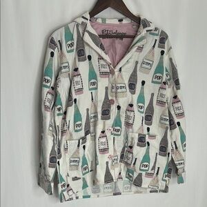 PJ Salvage Bottle Print Pajama set- White and Green